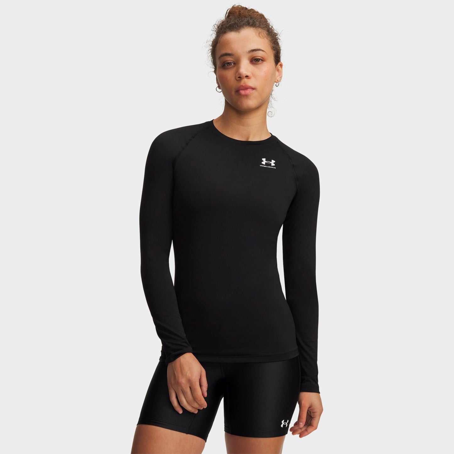 Women's Under Armour HeatGear® Compression Long-Sleeve Training Top - Ultimate Black/White
