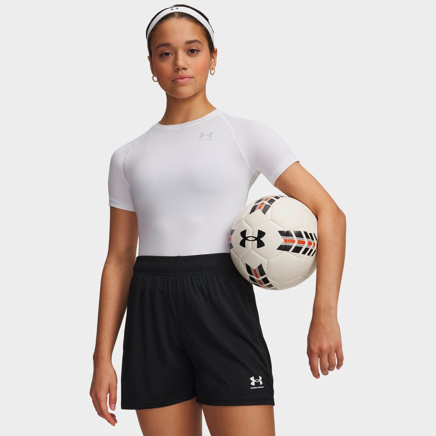 Women's Under Armour HeatGear® Compression Short-Sleeve Training Top - White/Halo Gray