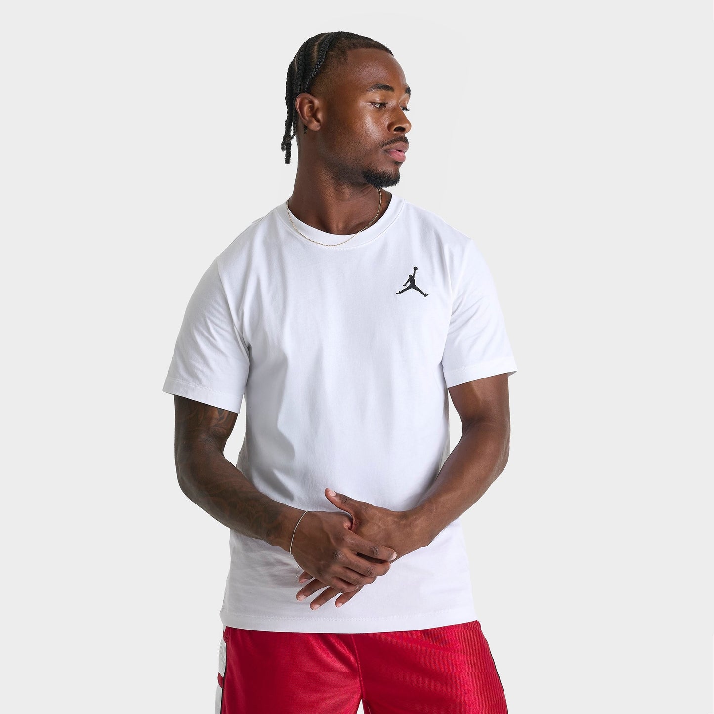 Men's Jordan Jumpman Embroidered Logo T-Shirt - White/Black