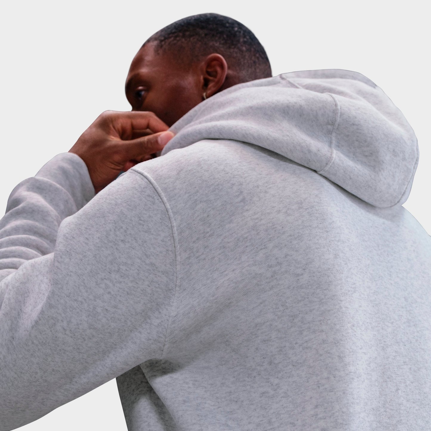 Men's Nike Club Fleece Embroidered Premium Full-Zip Hoodie - Birch Heather/White/White
