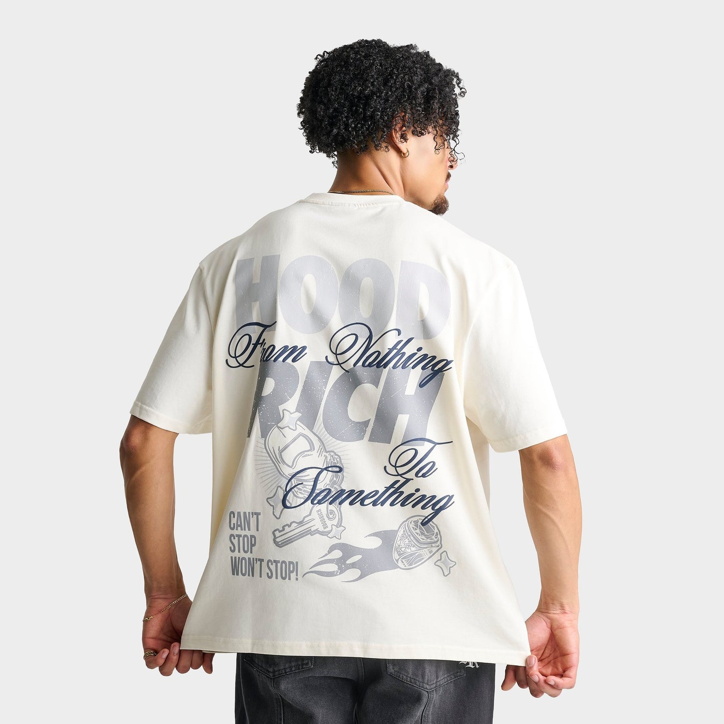 Men's Hoodrich Flash Graphic T-Shirt - Snow White/Ombre Blue
