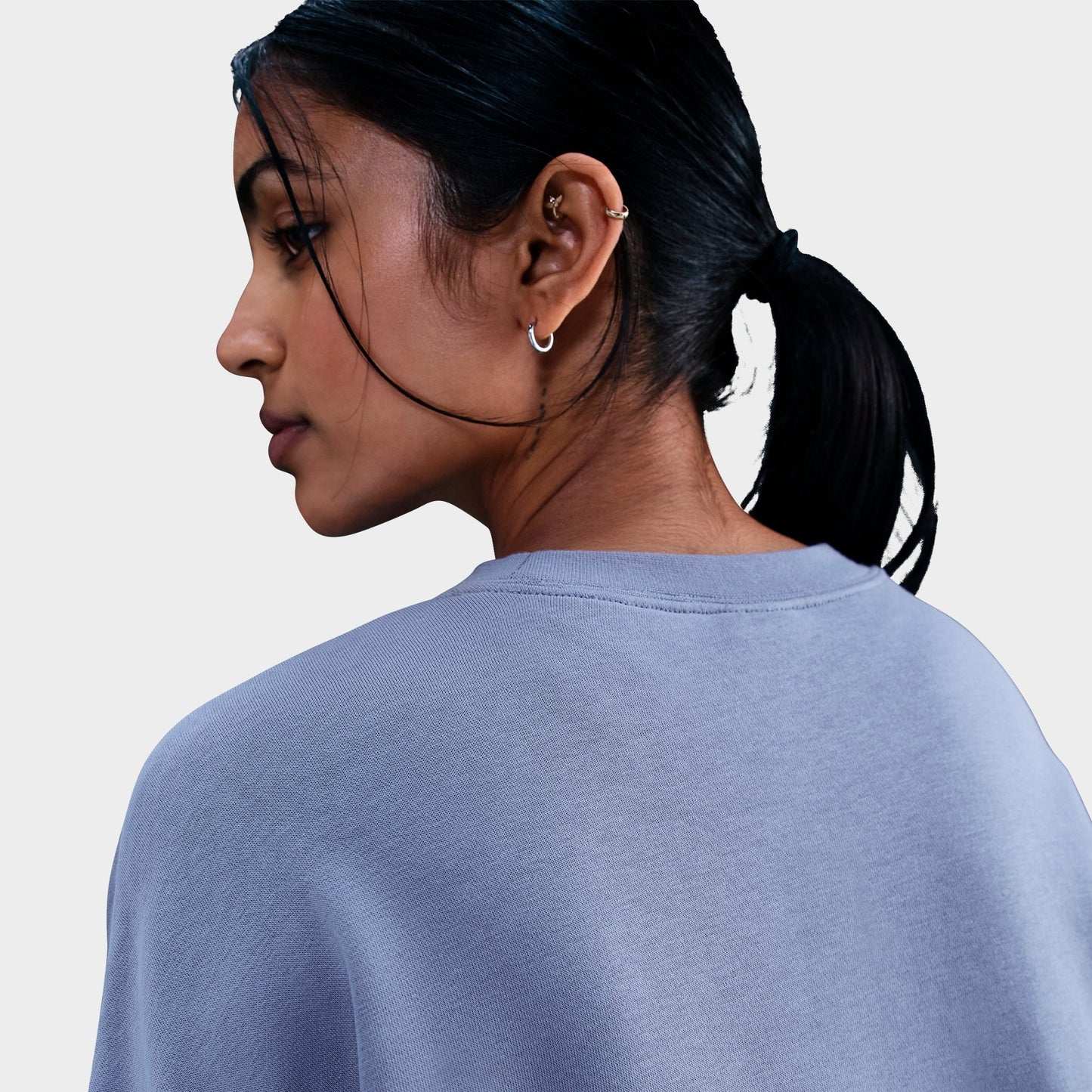 Women's Nike Sportswear Club Fleece Loose Crewneck Sweatshirt - World Indigo/White