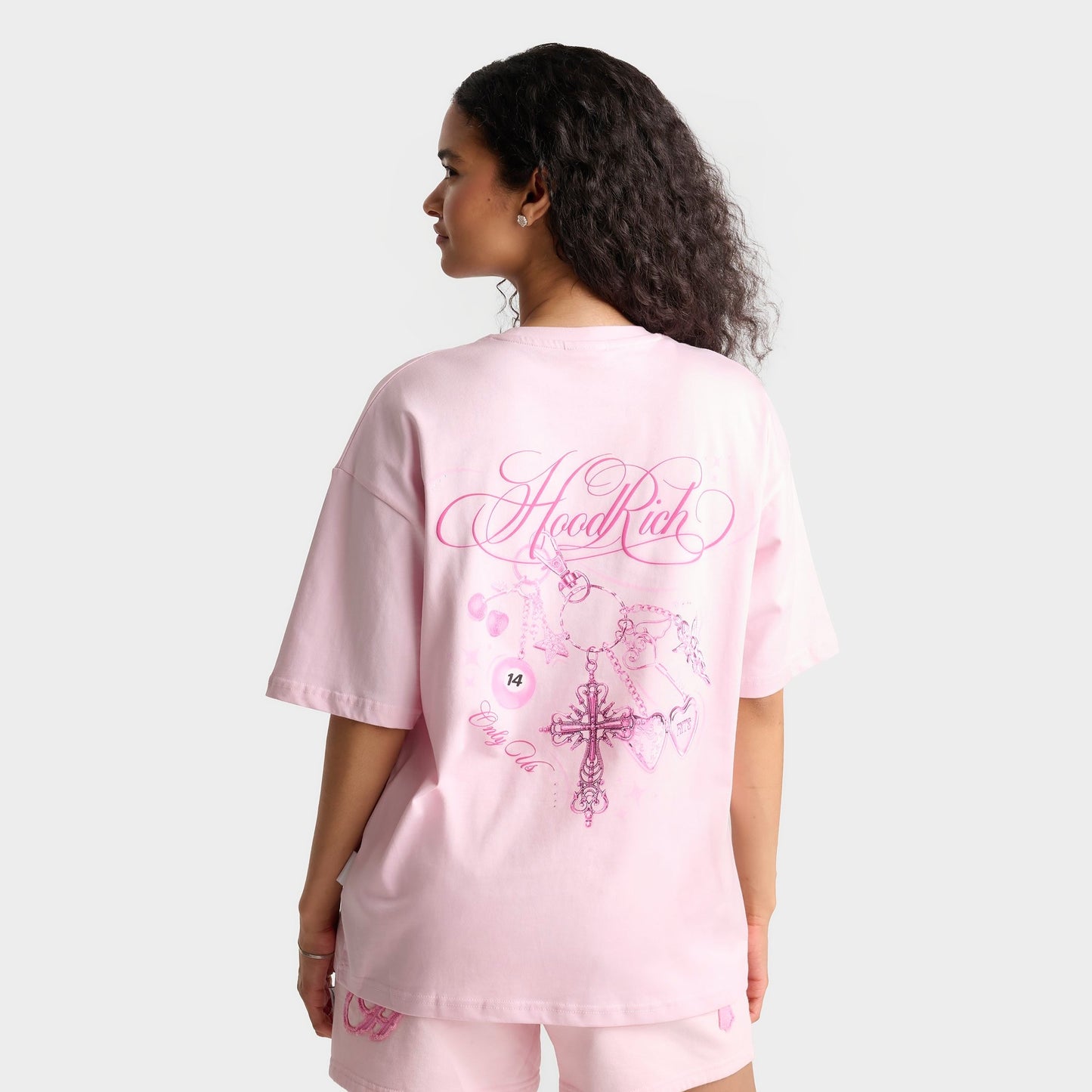 Women's Hoodrich Locket Washed Boyfriend T-Shirt - Pink-a-boo