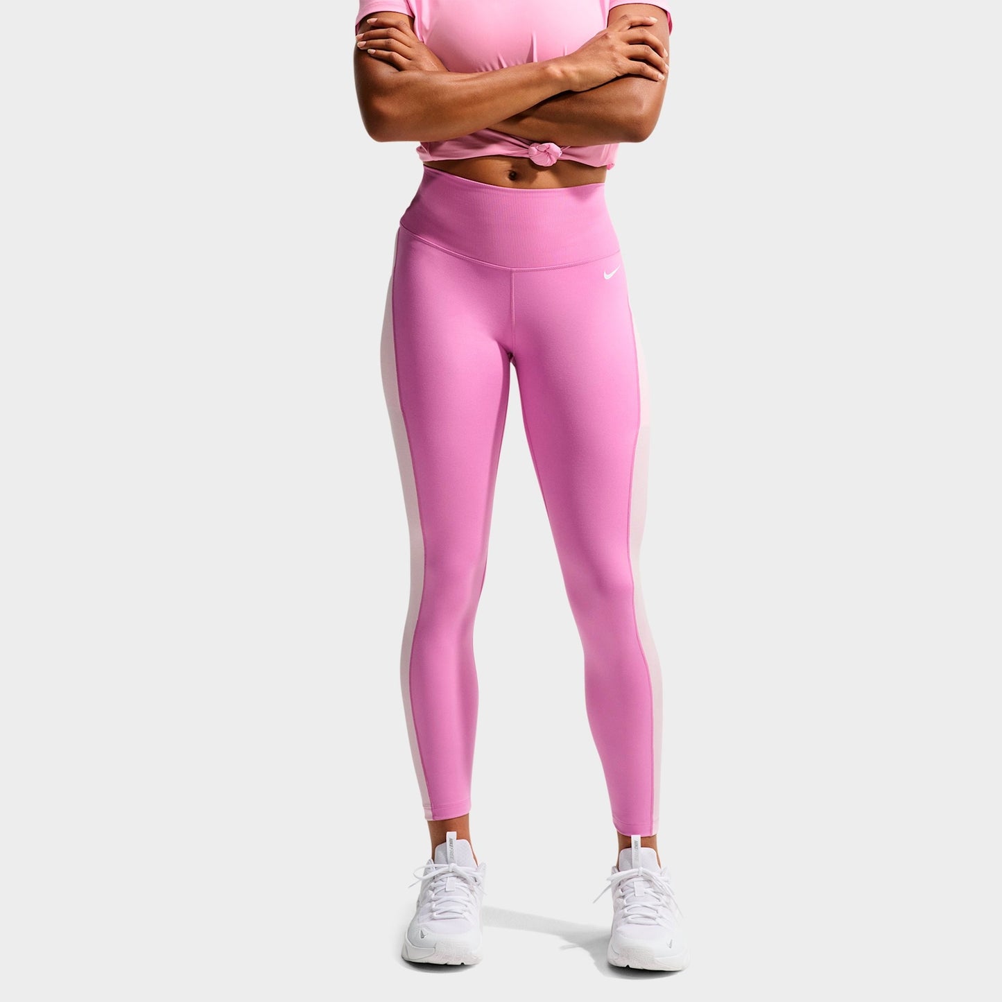 Women's Nike One High-Waisted 7/8 Leggings - Light Magenta/Pink Foam/White