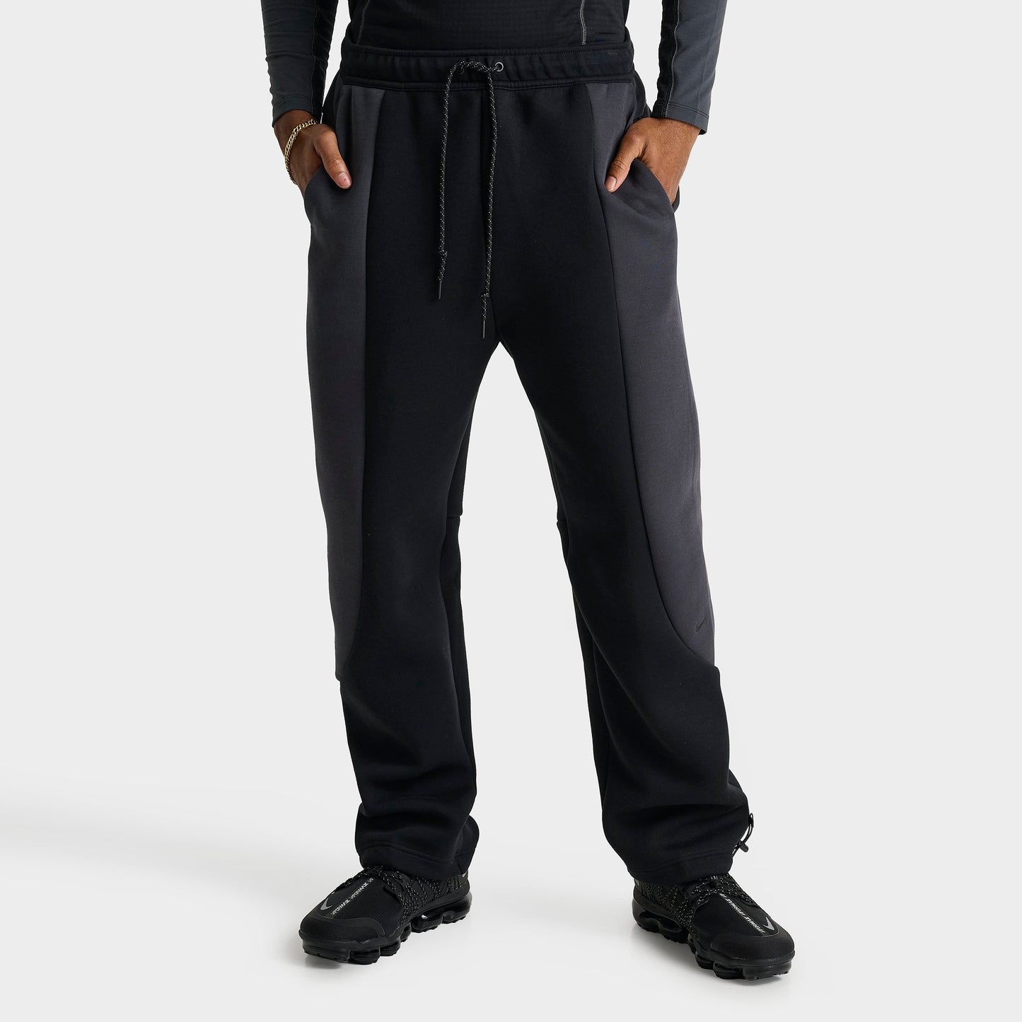 Men's Nike Tech Fleece Pro Open Hem Pants - Black/Anthracite/Black