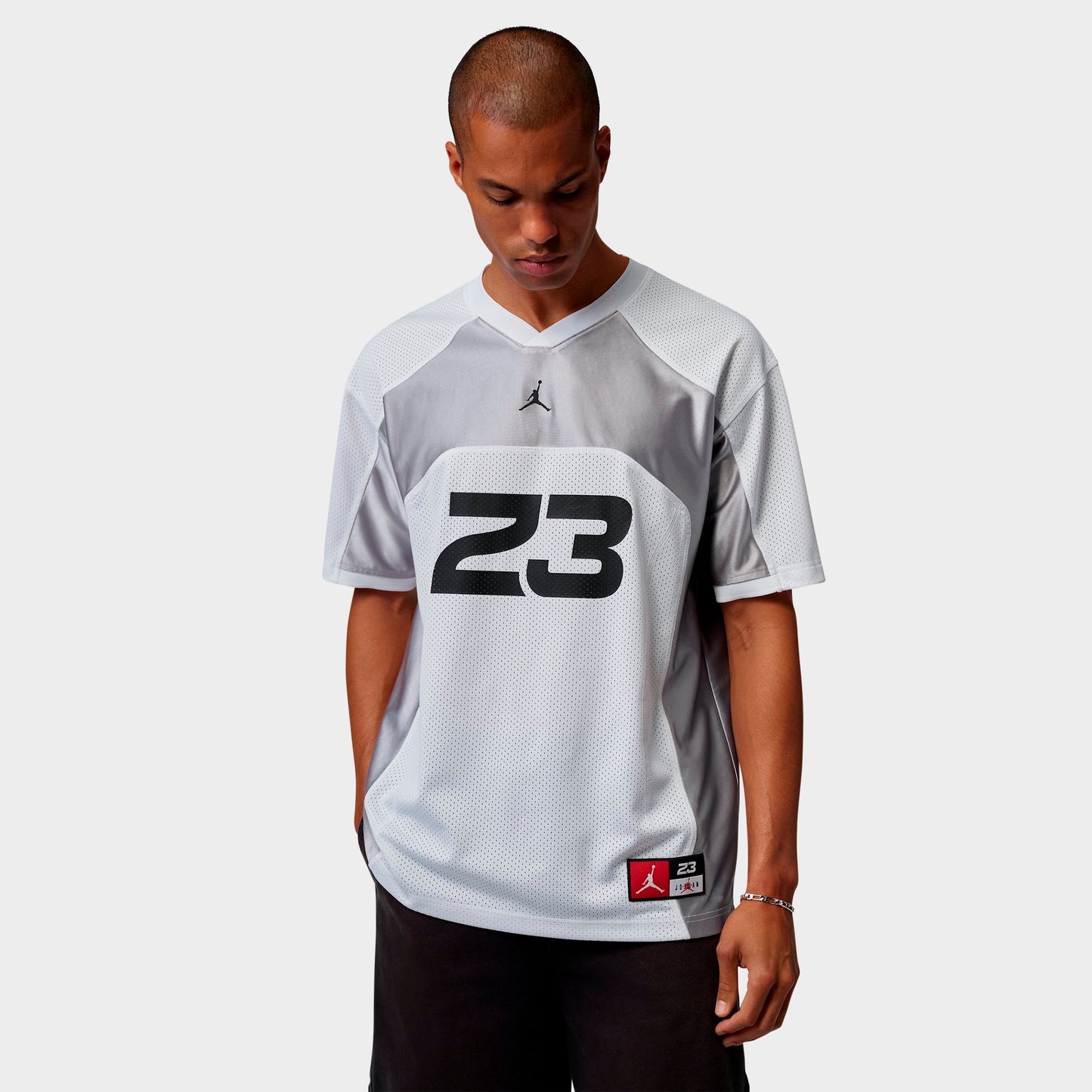 Men's Jordan Flight Football Jersey - White/Light Smoke Grey/Black
