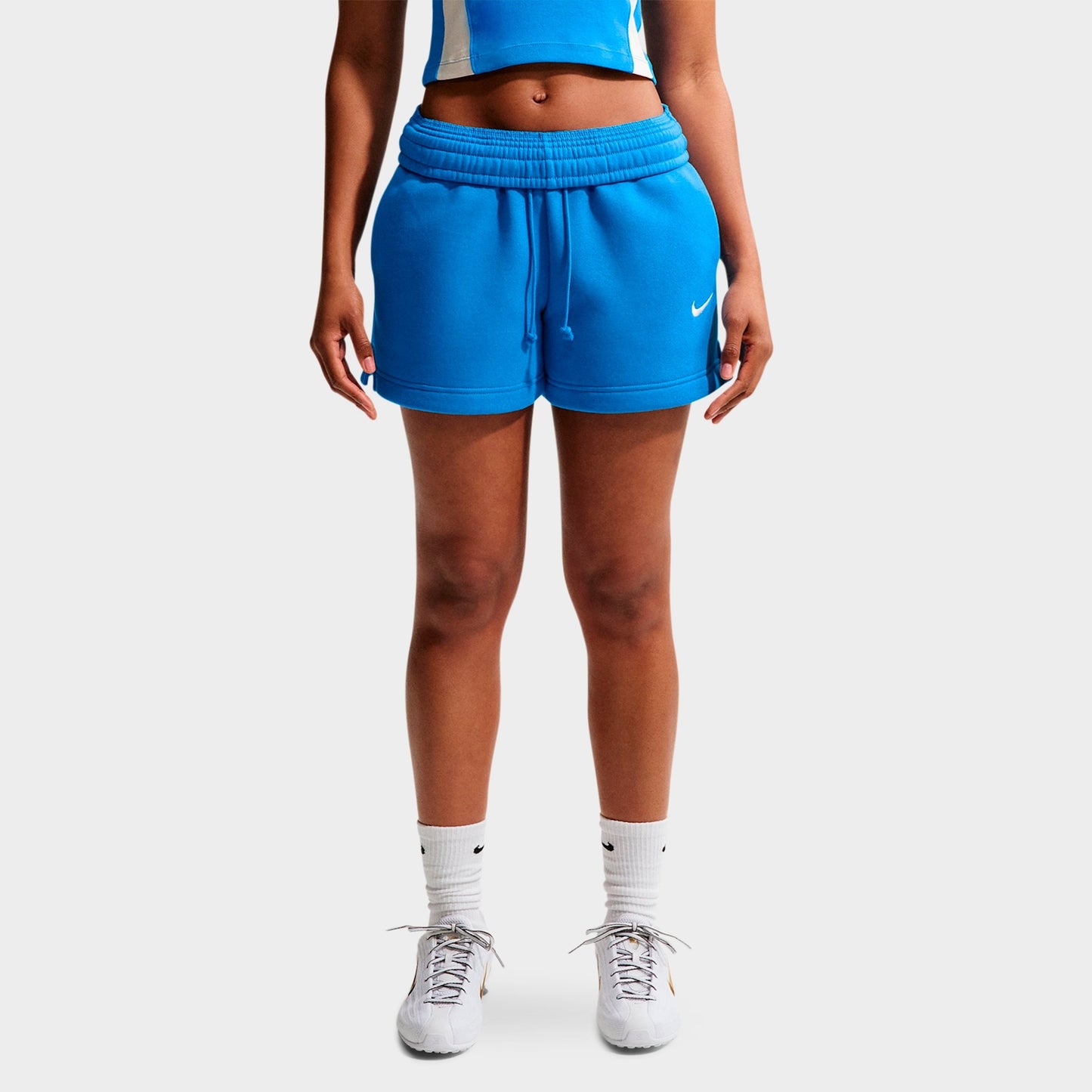 Women's Nike Sportswear Phoenix Fleece Mid-Rise 4" Shorts - Light Photo Blue/Sail