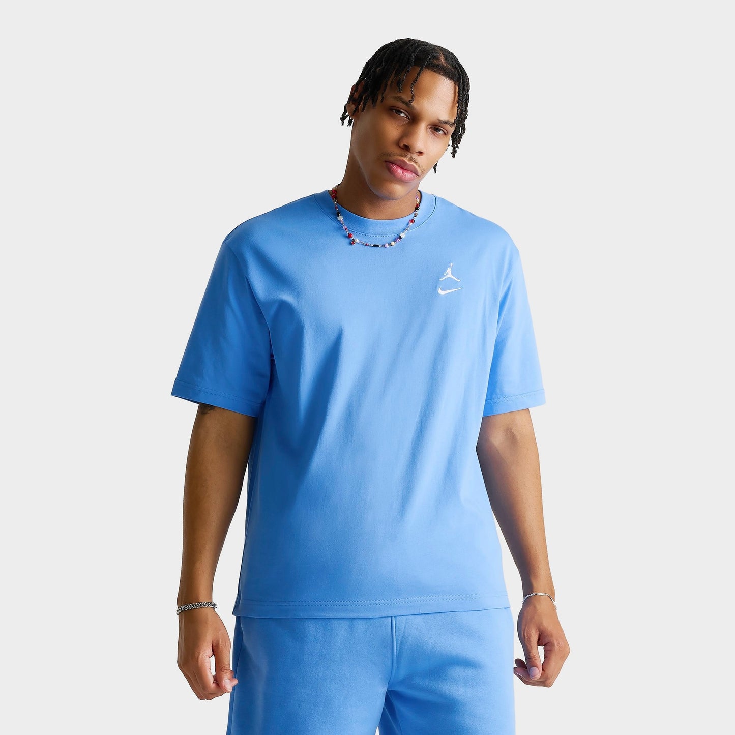Men's Jordan Brooklyn Swoosh Logo T-Shirt - University Blue/White