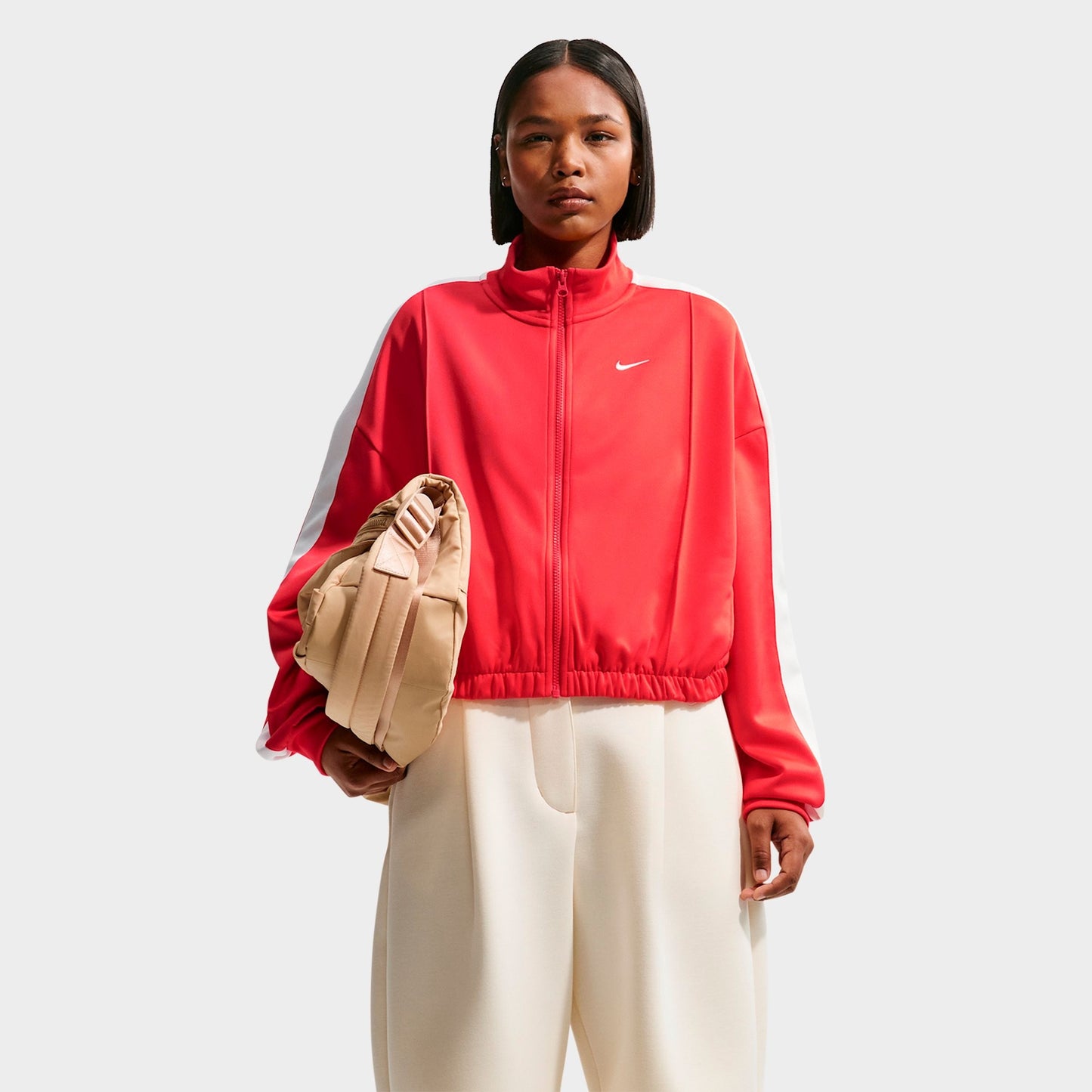 Women's Nike Sportswear Track Jacket - Light Crimson/Sail/Sail