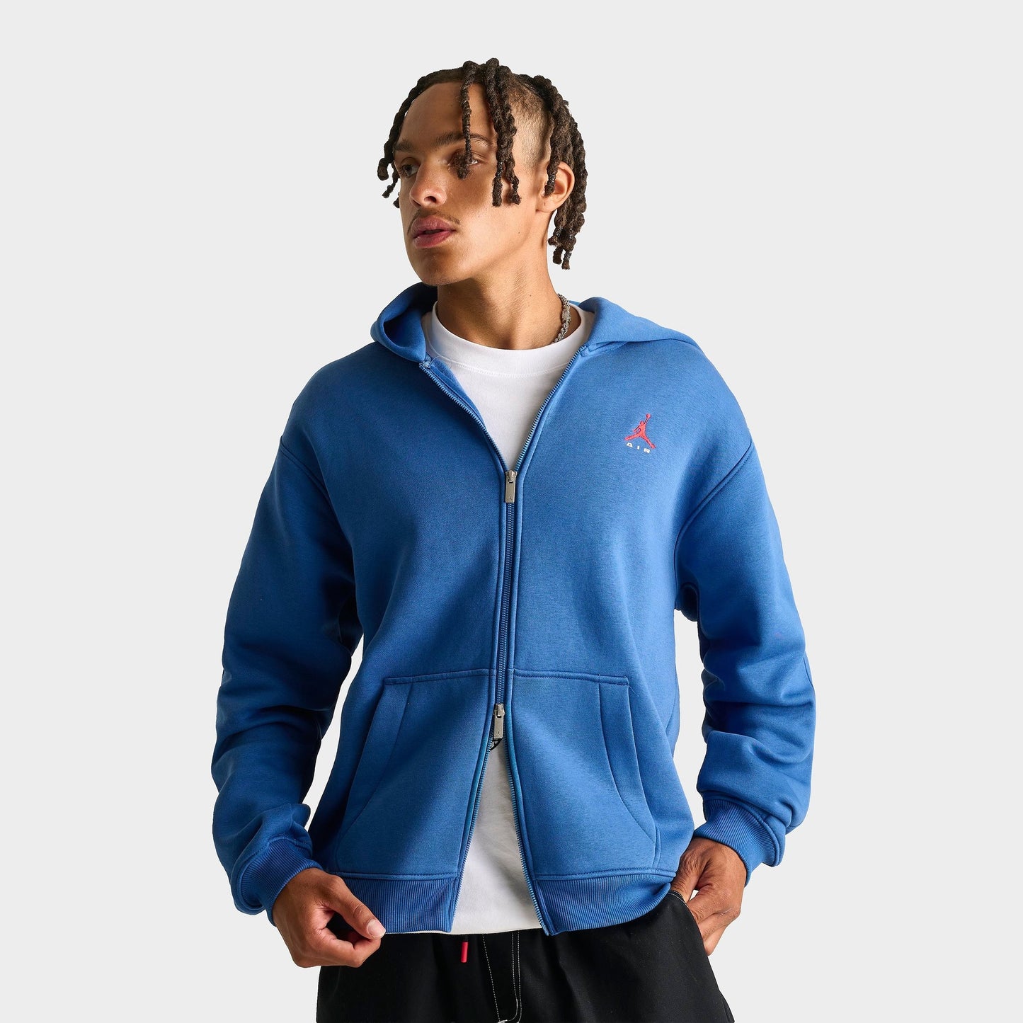 Men's Jordan Brooklyn Full-Zip Hoodie - True Blue/University Red