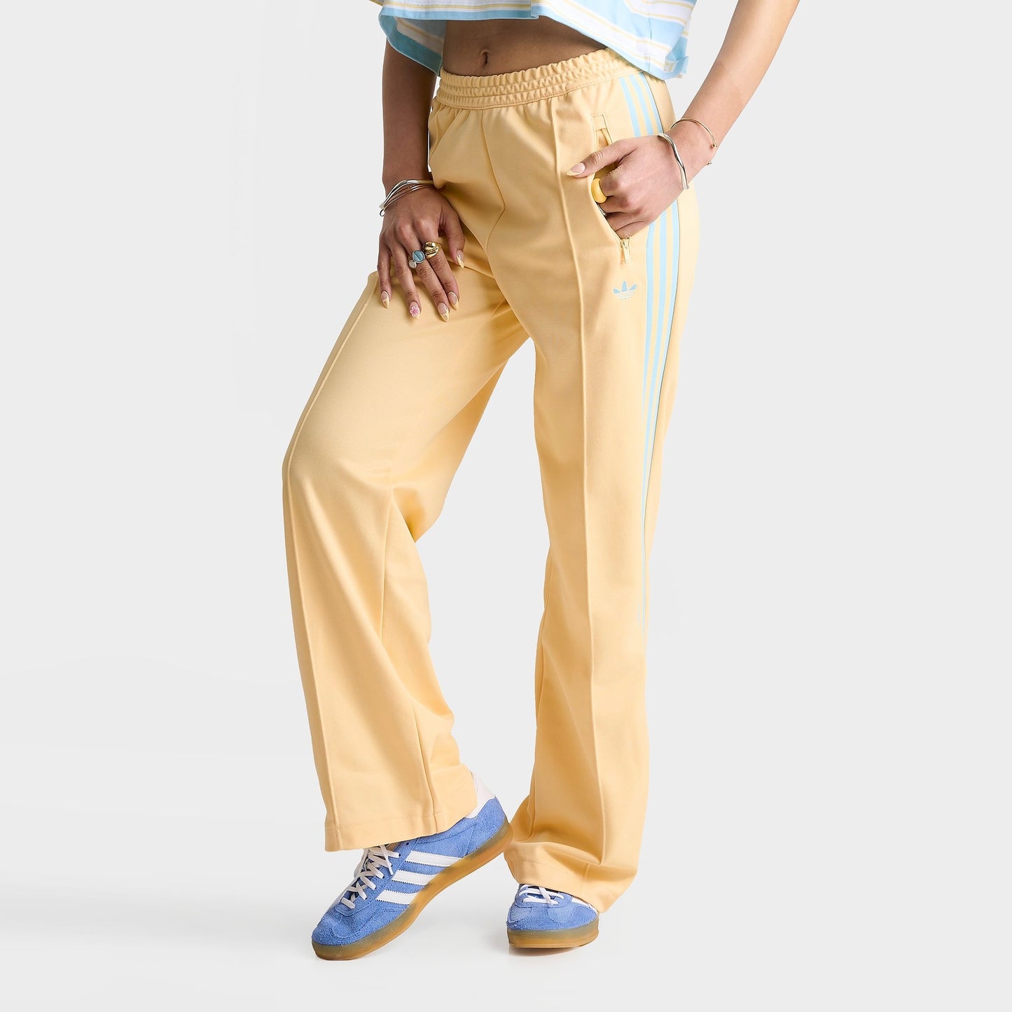 Women's adidas Originals Beckenbauer Classic Track Pants - Orange Tint/Icy Blue