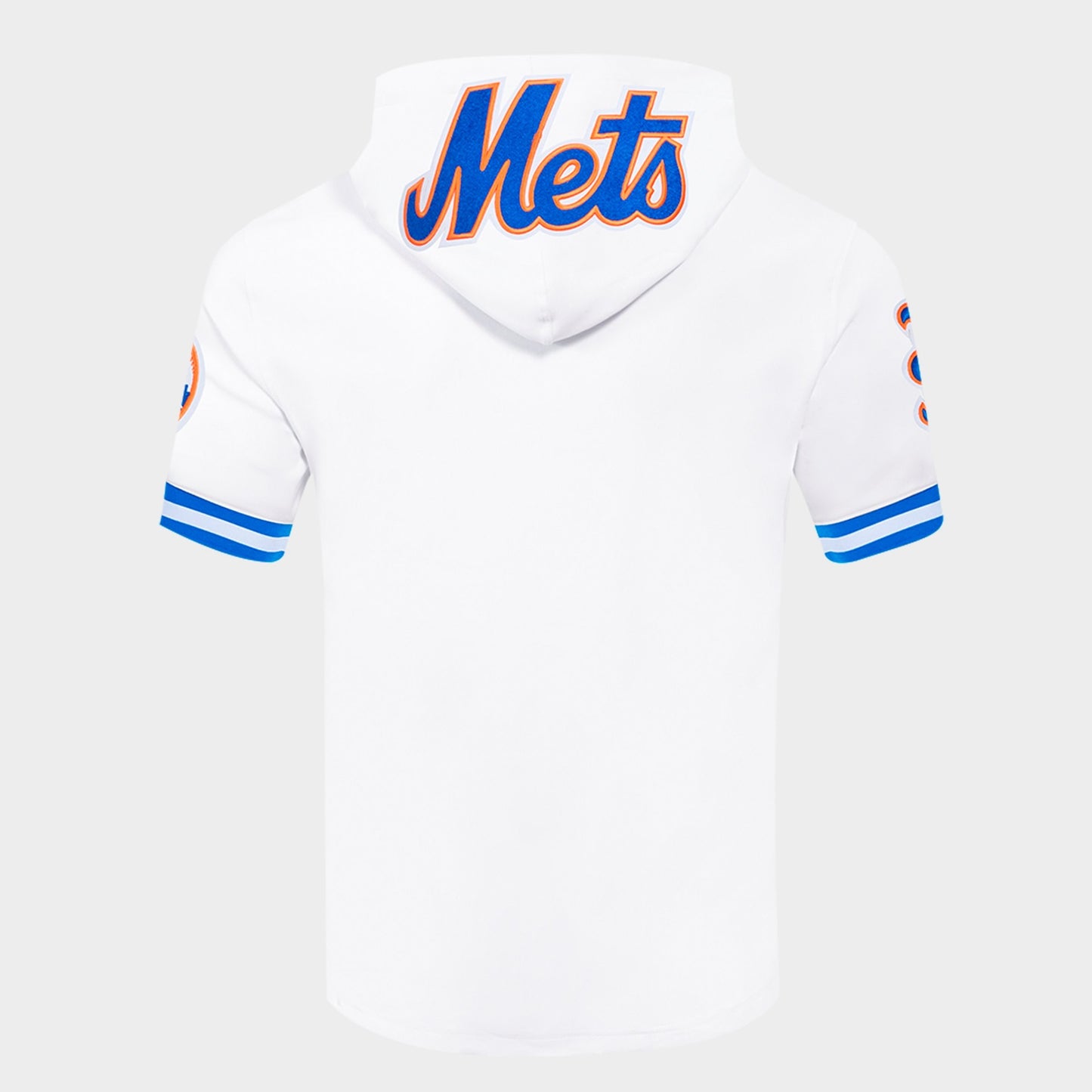 Men's Pro Standard New York Mets MLB Classic Chenille Double Knit Short-Sleeve Hoodie - White/Royal Blue