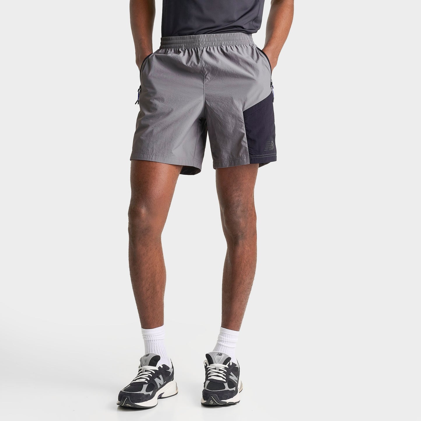 Men's New Balance Vision Woven Shorts - Grey/Black/Blue