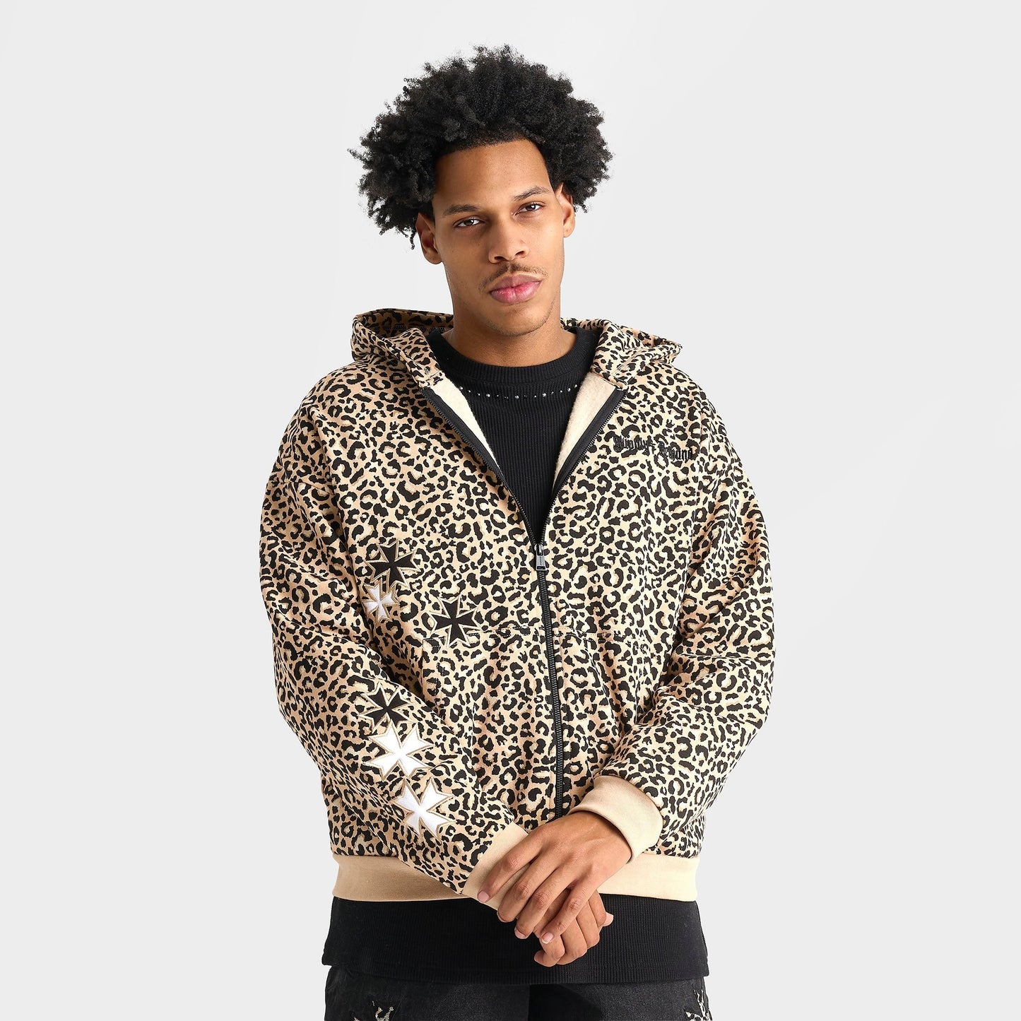 Men's Supply & Demand Slater All-Over Print Full-Zip Hoodie - Leopard