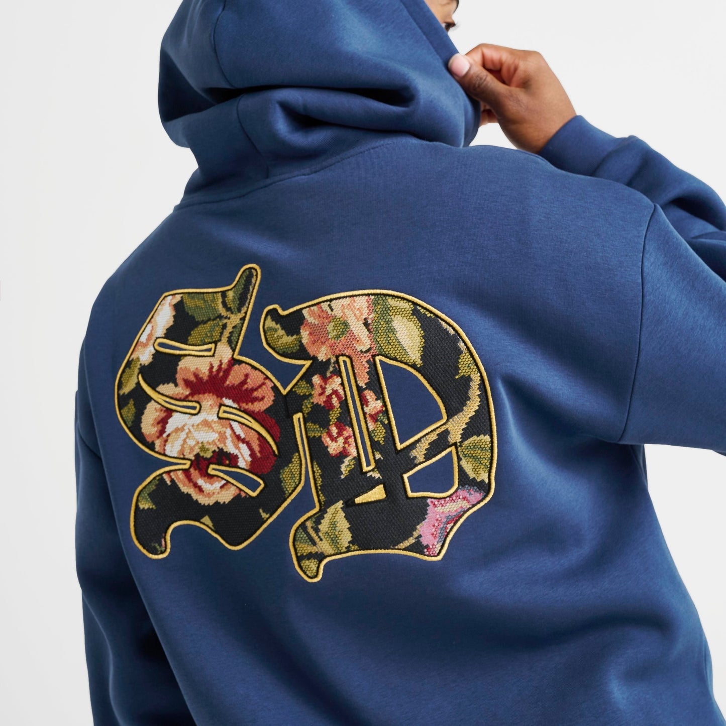Men's Supply & Demand Floral Logo Fleece Pullover Hoodie - Navy