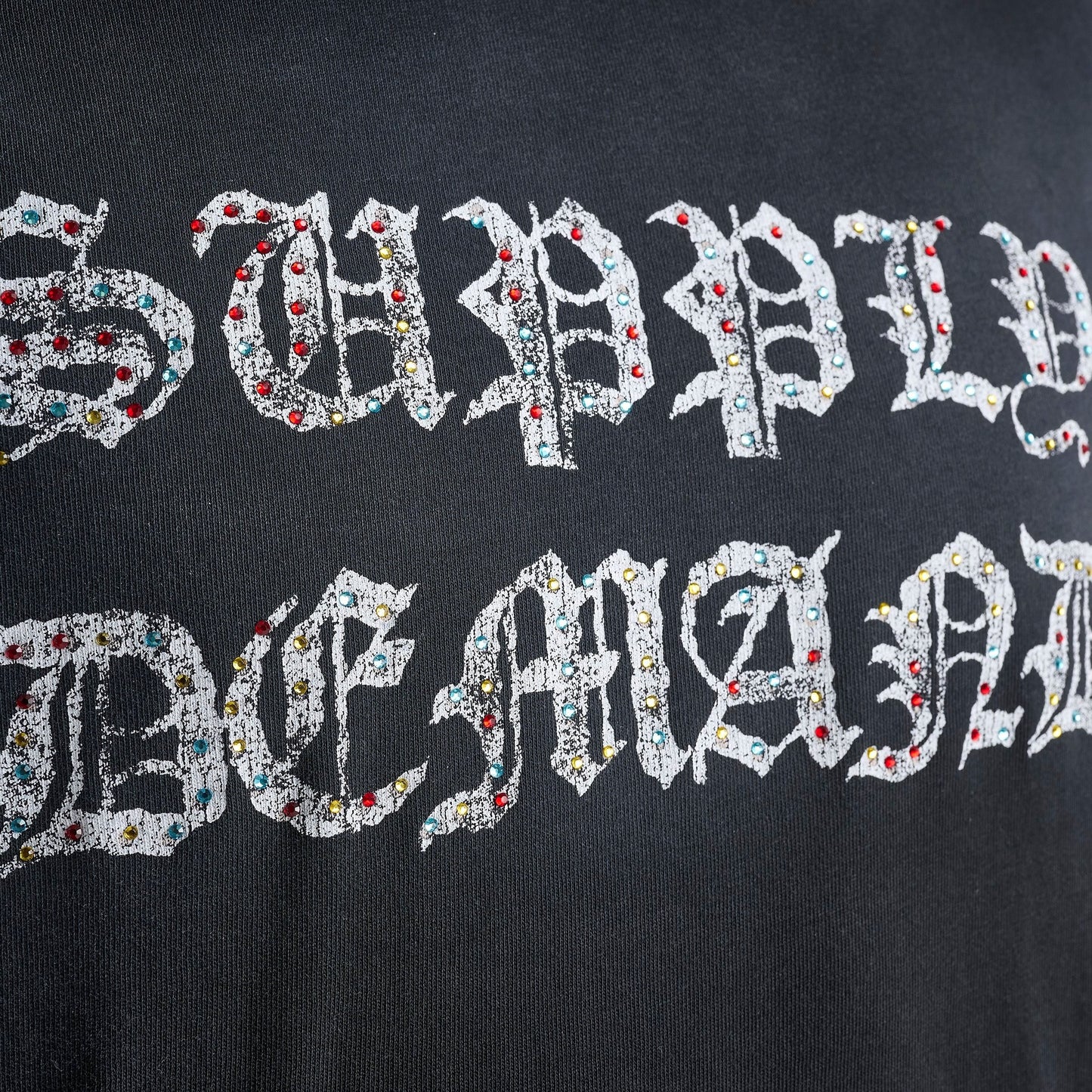 Men's Supply & Demand Glitter Crop T-Shirt - Black