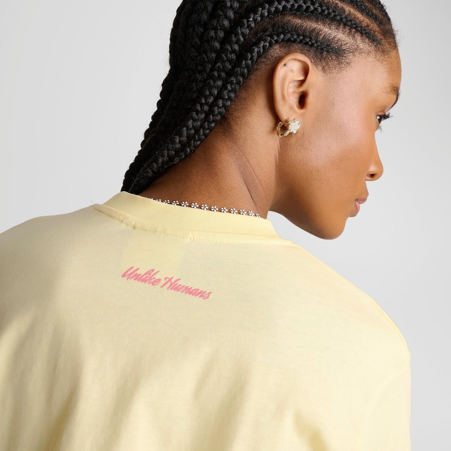 Women's Unlike Humans Tropical Boxy T-Shirt - Pastel Yellow