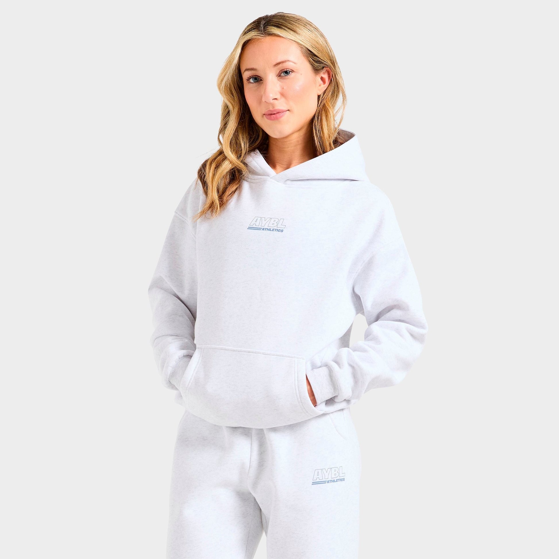 Women's AYBL Athletics Track Oversized Hoodie - Heather Grey/Slate