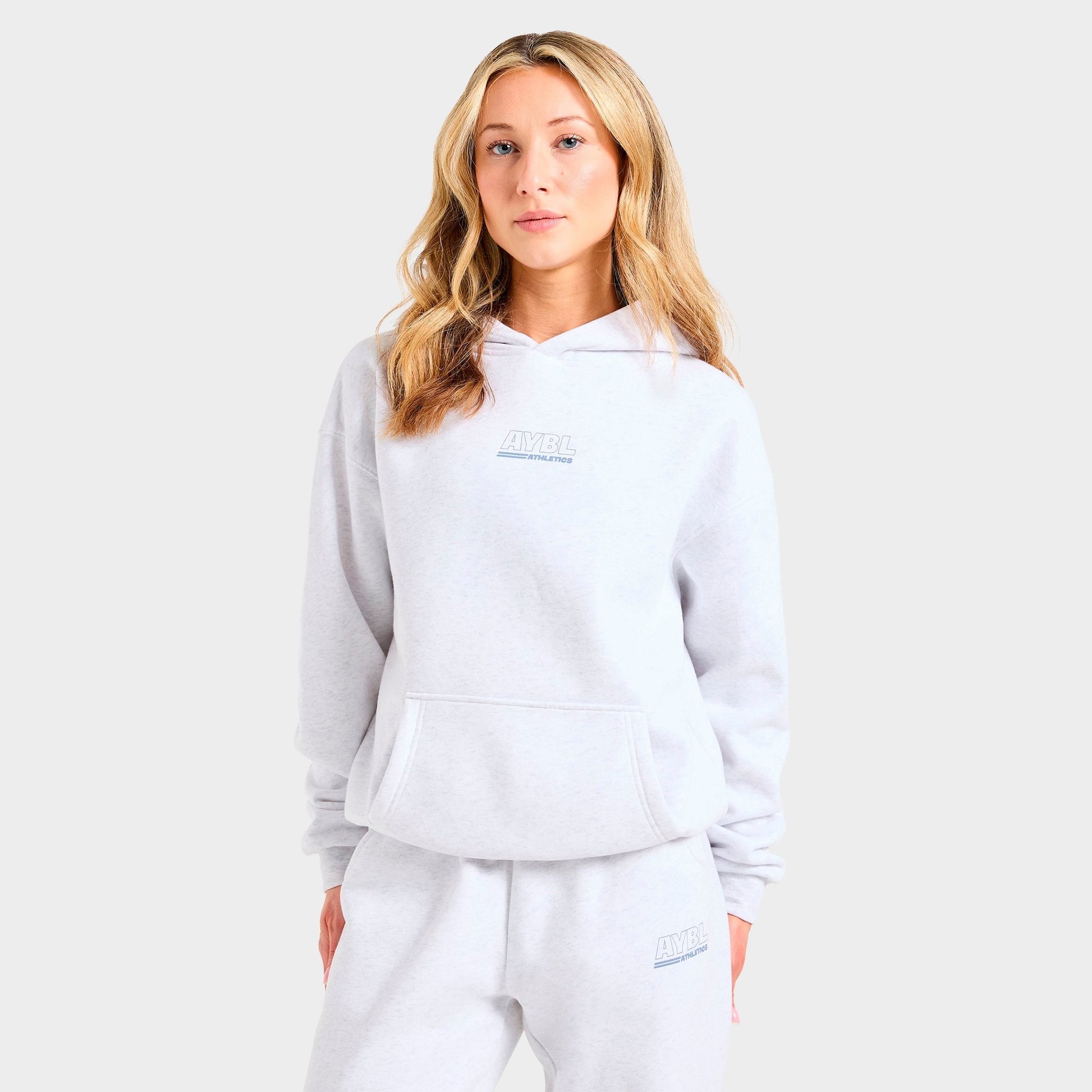 Women's AYBL Athletics Track Oversized Hoodie - Heather Grey/Slate