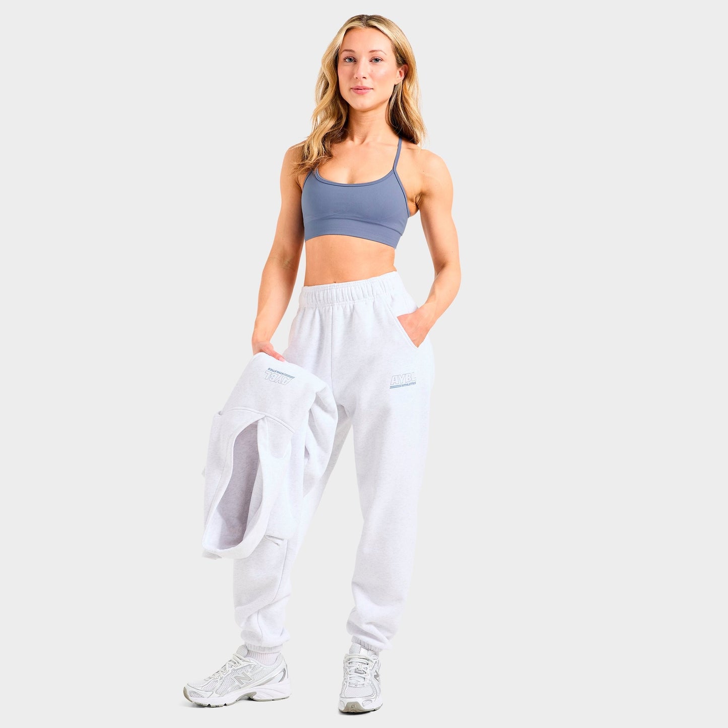 Women's AYBL Athletics Track Oversized Jogger Pants - Heather Grey/Slate