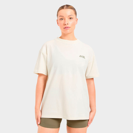 Women's AYBL Sports Club Oversized T-Shirt - White/Muted Olive