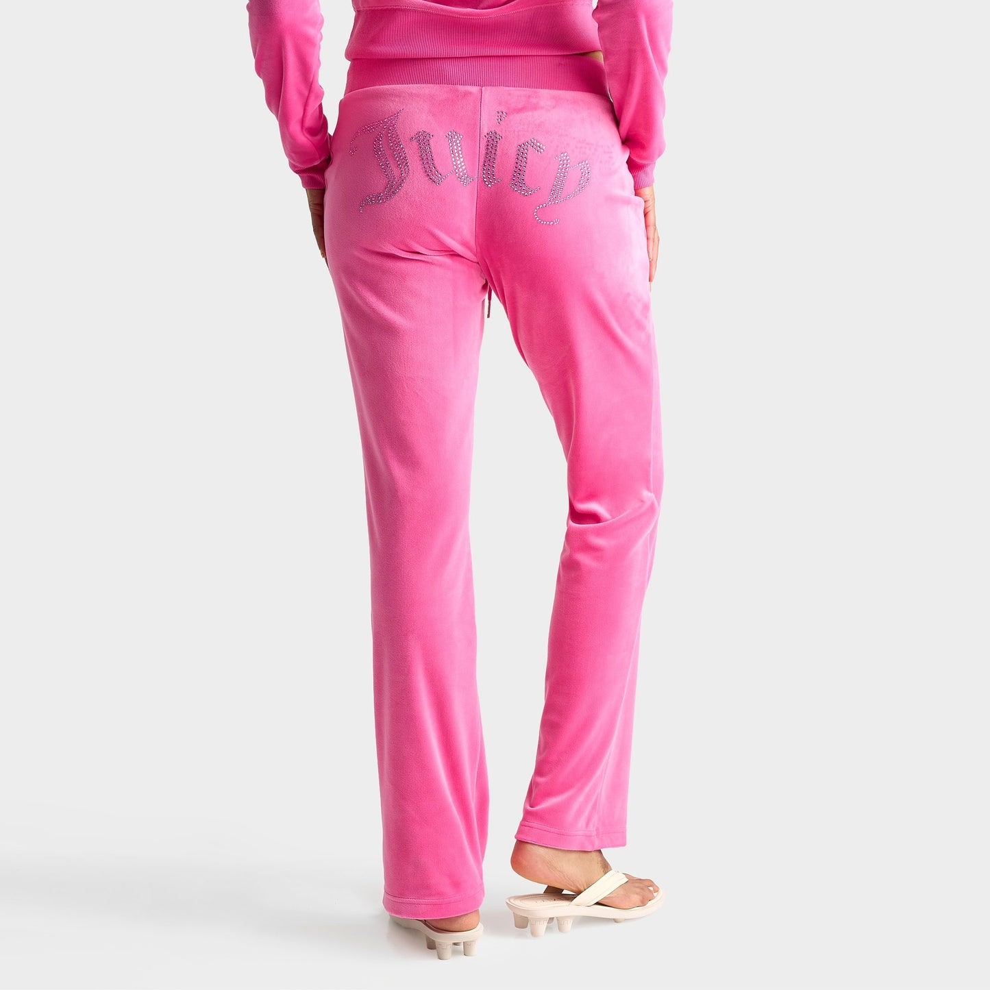 Women's Juicy Couture OG Big Bling Velour Track Pants - Bubblegum