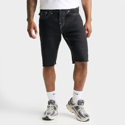 Men's True Religion Ricky Frayed Denim Shorts - Black