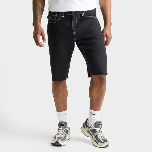 Men's True Religion Ricky Frayed Denim Shorts - Black