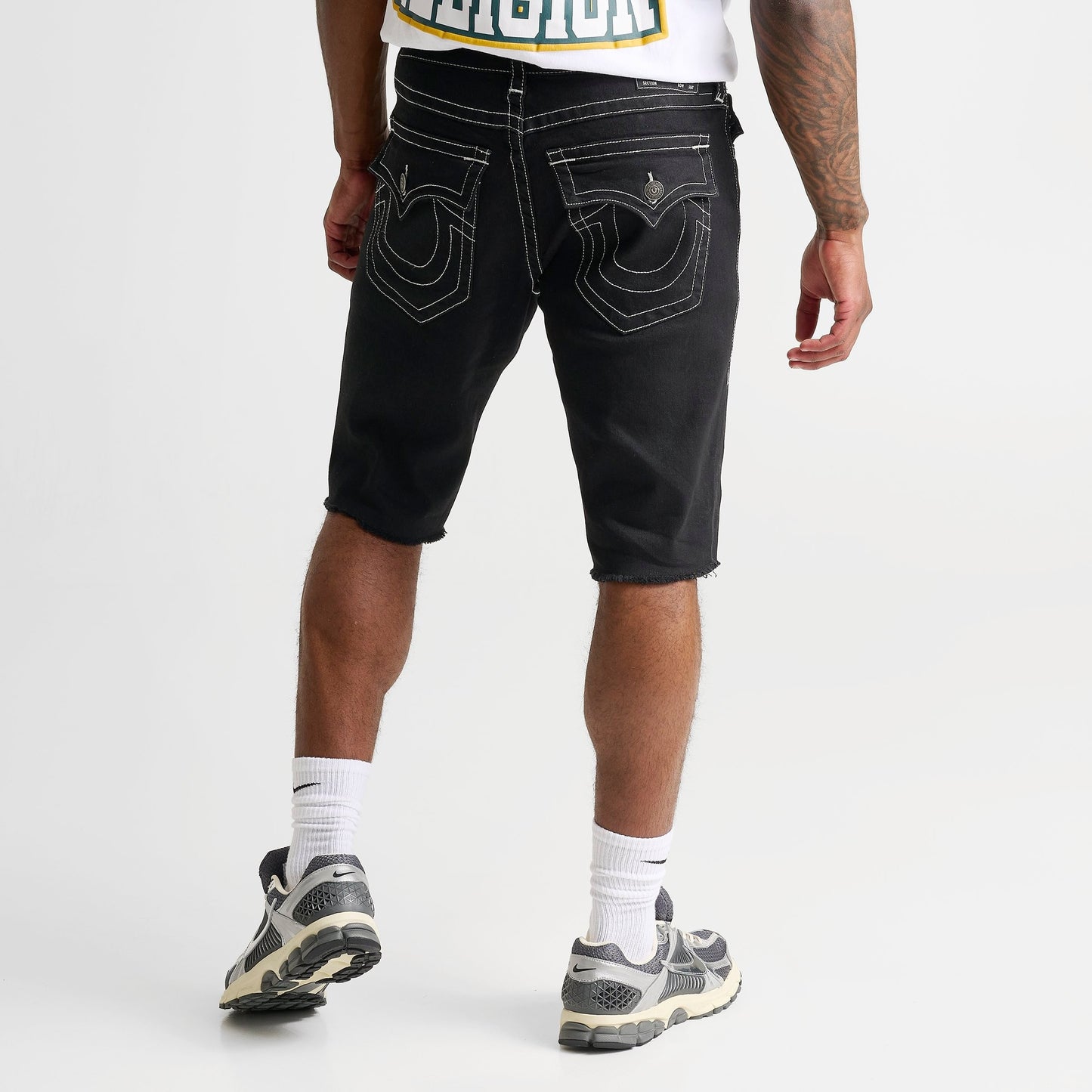Men's True Religion Ricky Frayed Denim Shorts - Black