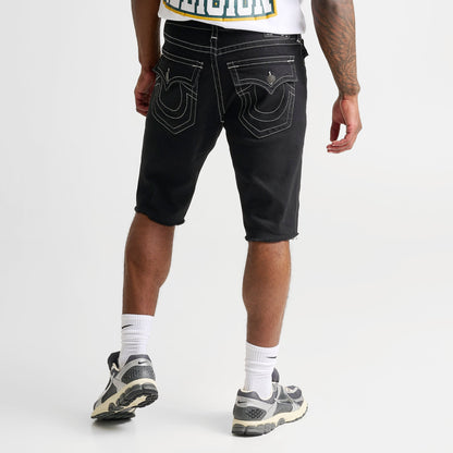 Men's True Religion Ricky Frayed Denim Shorts - Black