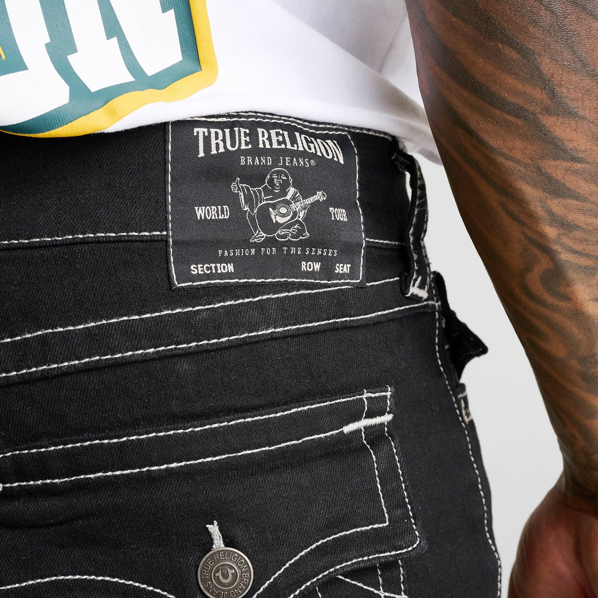 Men's True Religion Ricky Frayed Denim Shorts - Black