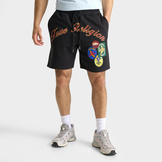 Men's True Religion Orchard Stamps Fleece Shorts - Black