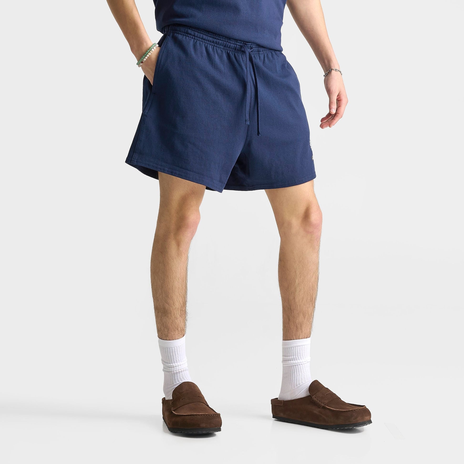 Men's Polo Ralph Lauren Script Crest Logo 5" Jersey Shorts - Newport Navy