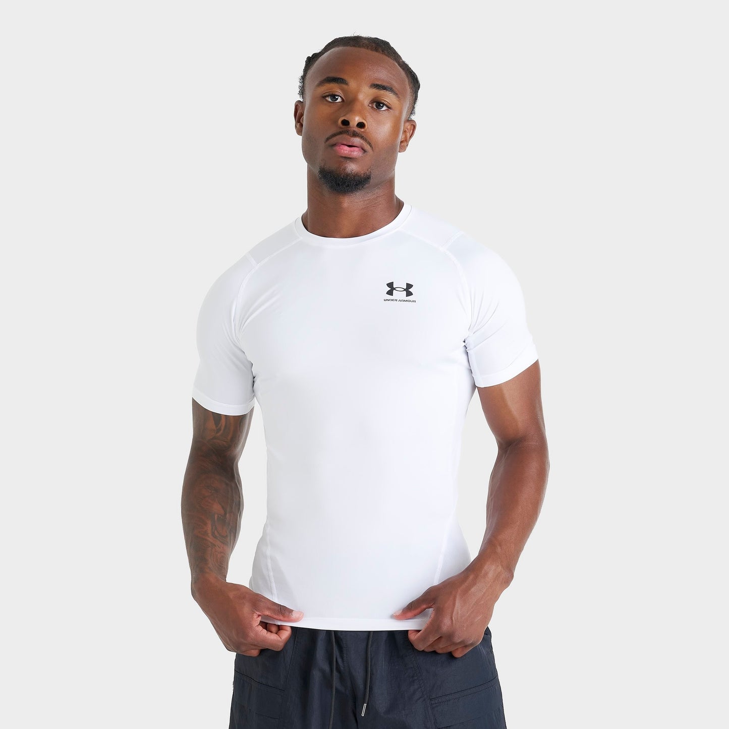 Men's Under Armour HeatGear® Short-Sleeve Training Top - White/Black