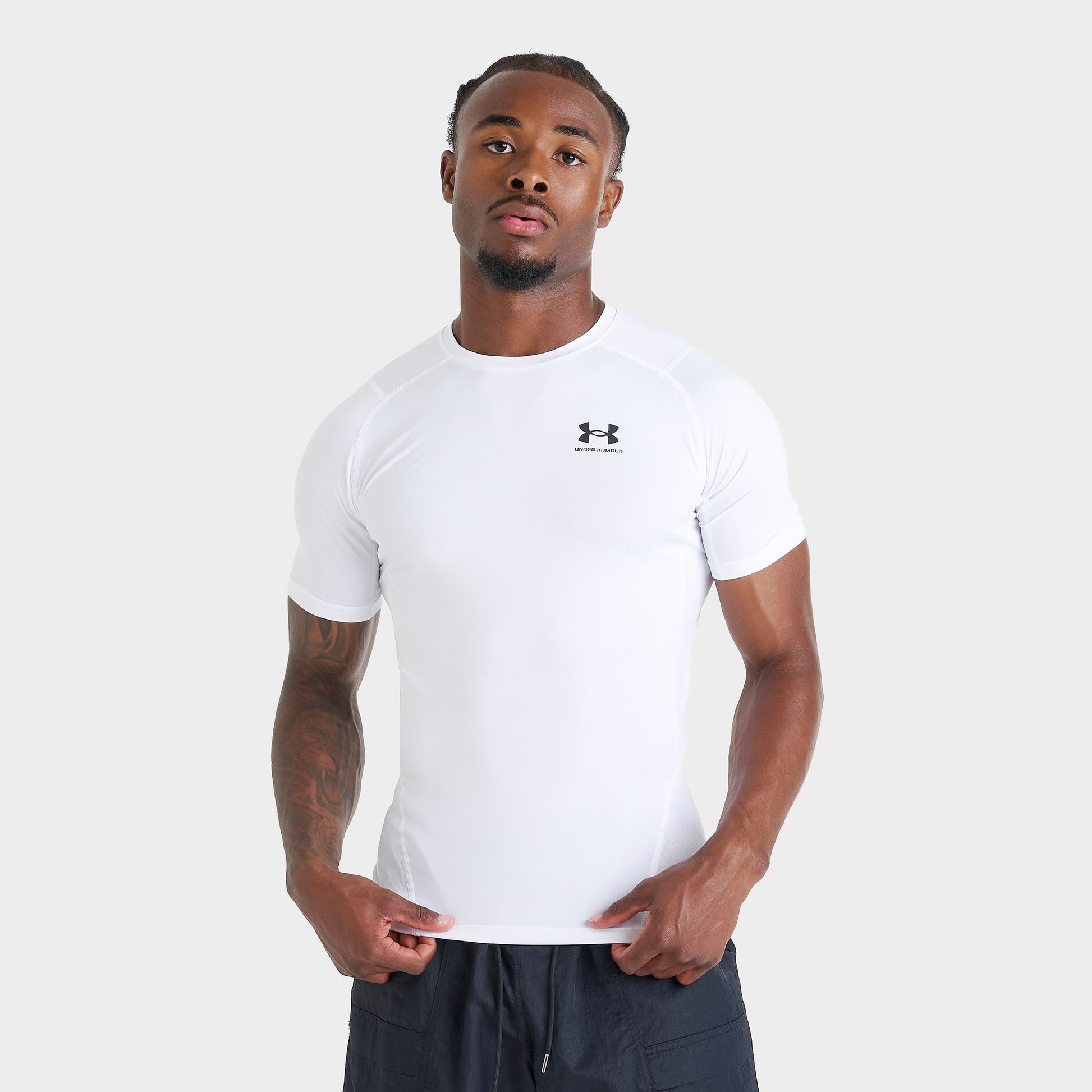 Men's Under Armour HeatGear® Short-Sleeve Training Top - White/Black