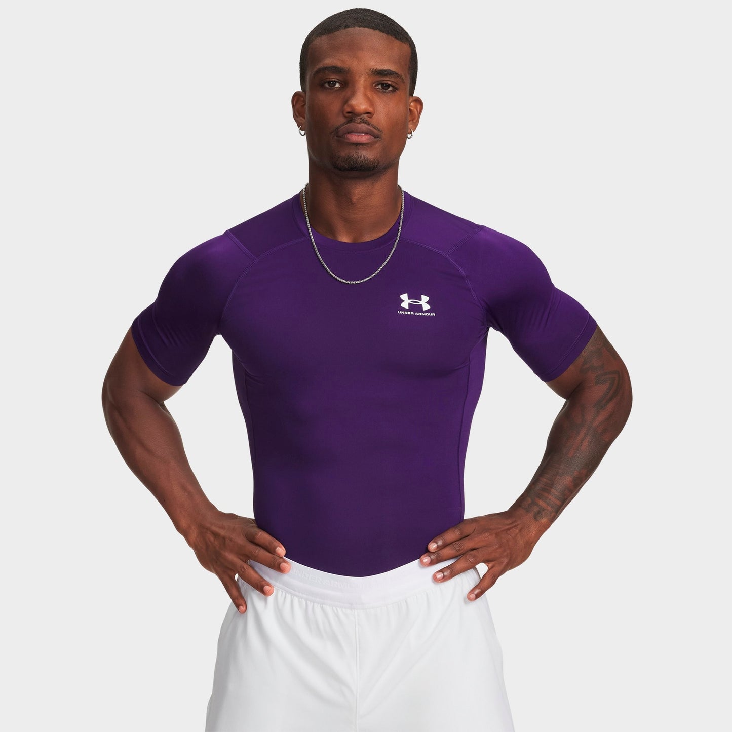 Men's Under Armour HeatGear® Short-Sleeve Training Top - Purple/White