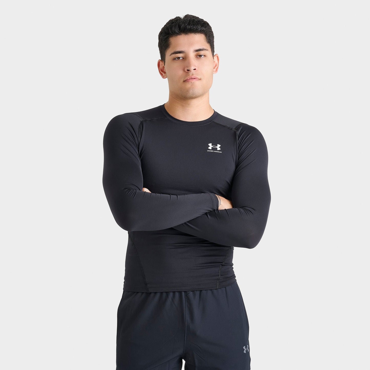 Men's Under Armour HeatGear® Long-Sleeve Training Top - Black/White