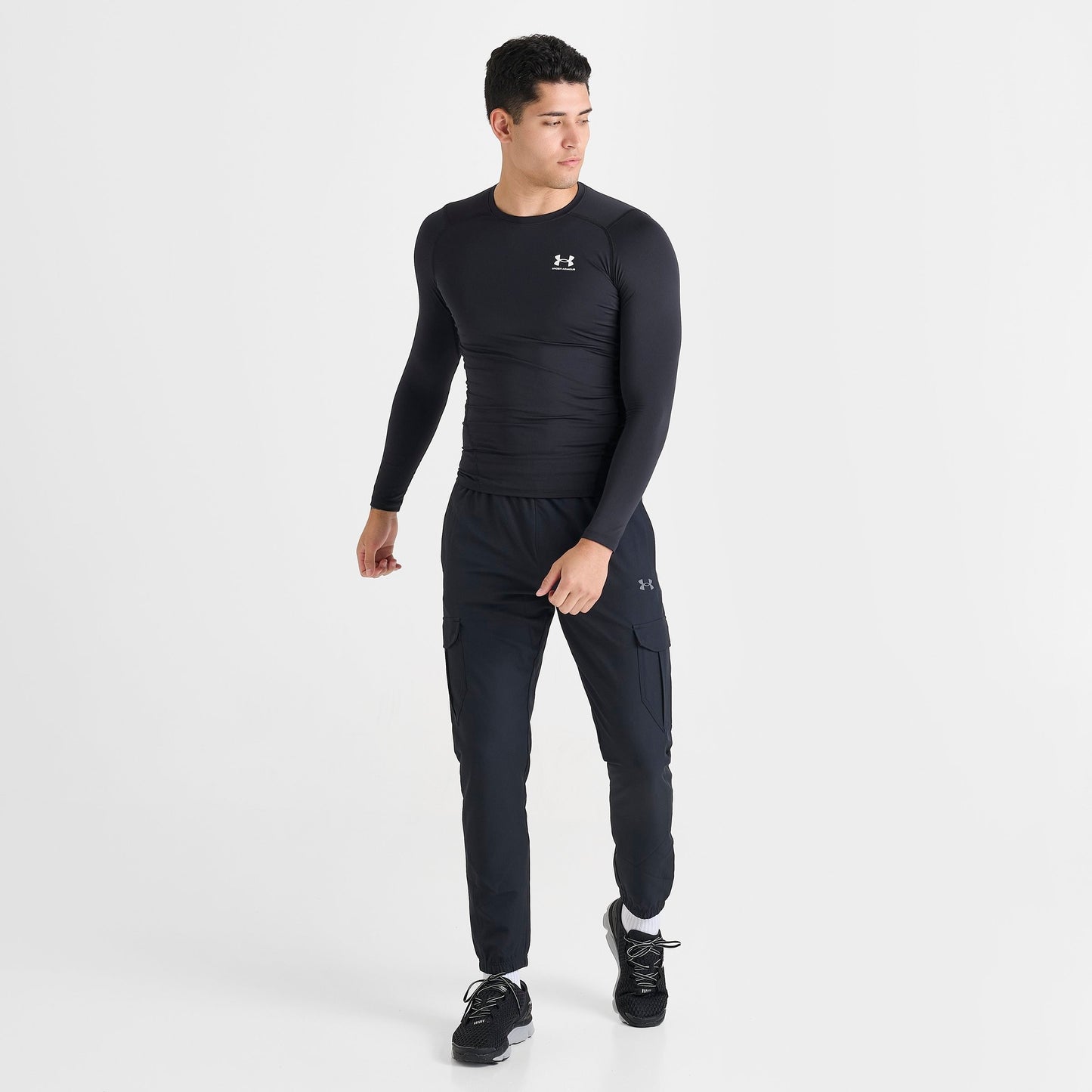 Men's Under Armour HeatGear® Long-Sleeve Training Top - Black/White