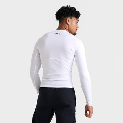 Men's Under Armour HeatGear® Long-Sleeve Training Top - White/Black
