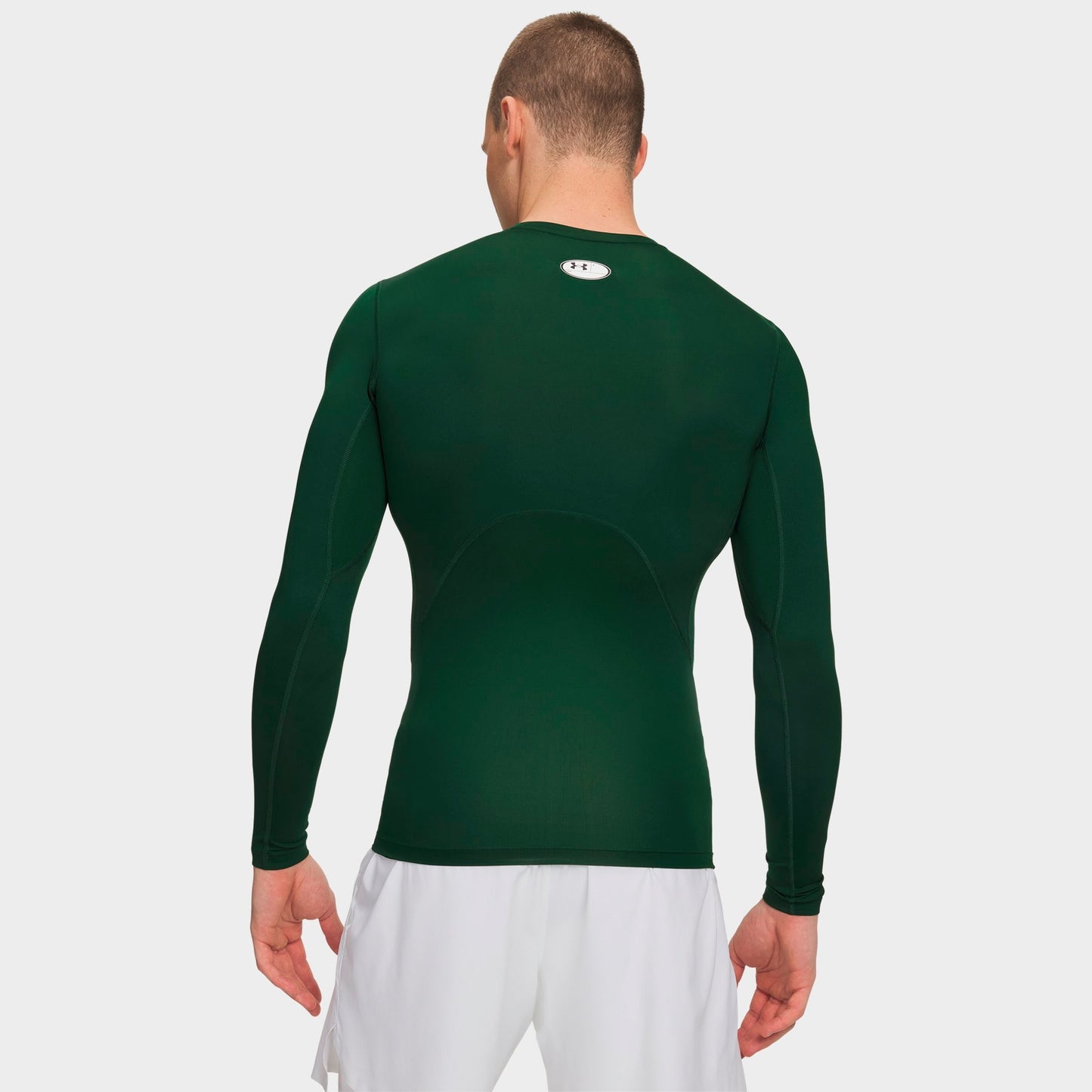 Men's Under Armour HeatGear® Long-Sleeve Training Top - Forest Green/White