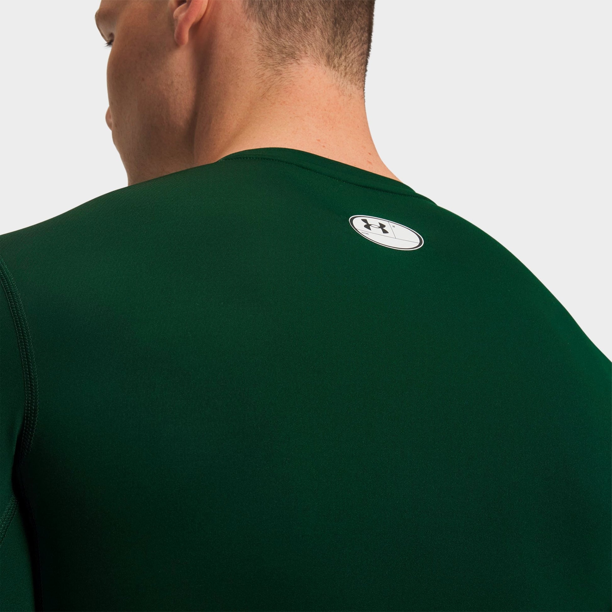 Men's Under Armour HeatGear® Long-Sleeve Training Top - Forest Green/White