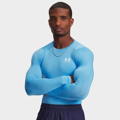 Men's Under Armour HeatGear® Long-Sleeve Training Top - Carolina Blue/White
