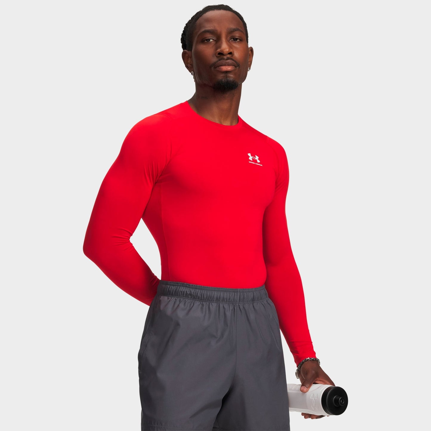 Men's Under Armour HeatGear® Long-Sleeve Training Top - Red/White