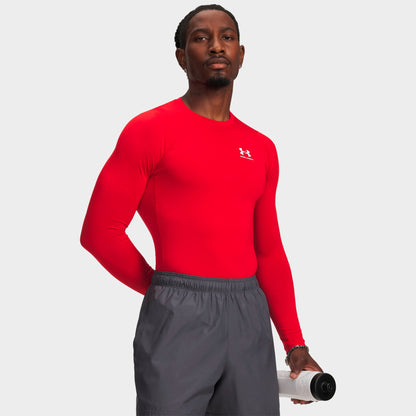 Men's Under Armour HeatGear® Long-Sleeve Training Top - Red/White