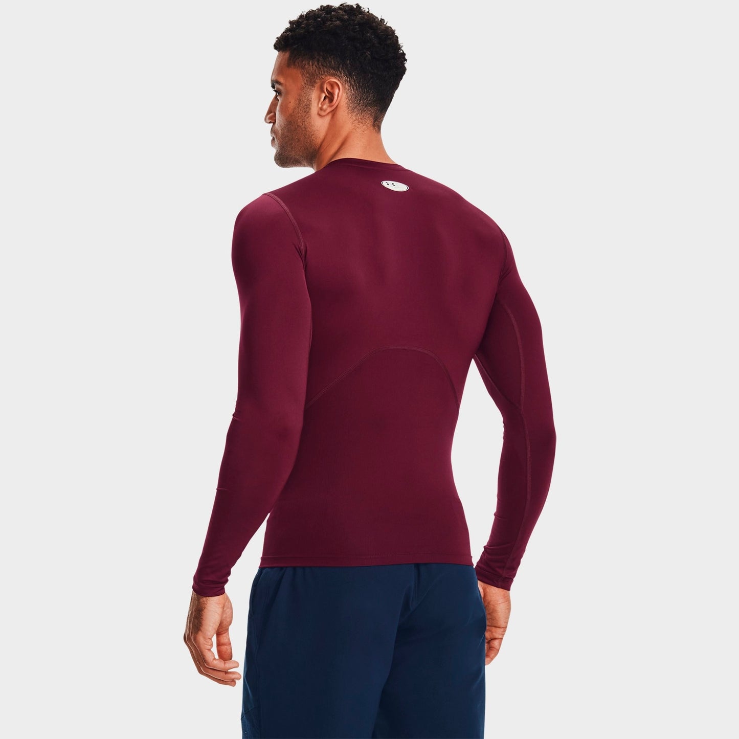 Men's Under Armour HeatGear® Long-Sleeve Training Top - Maroon/White