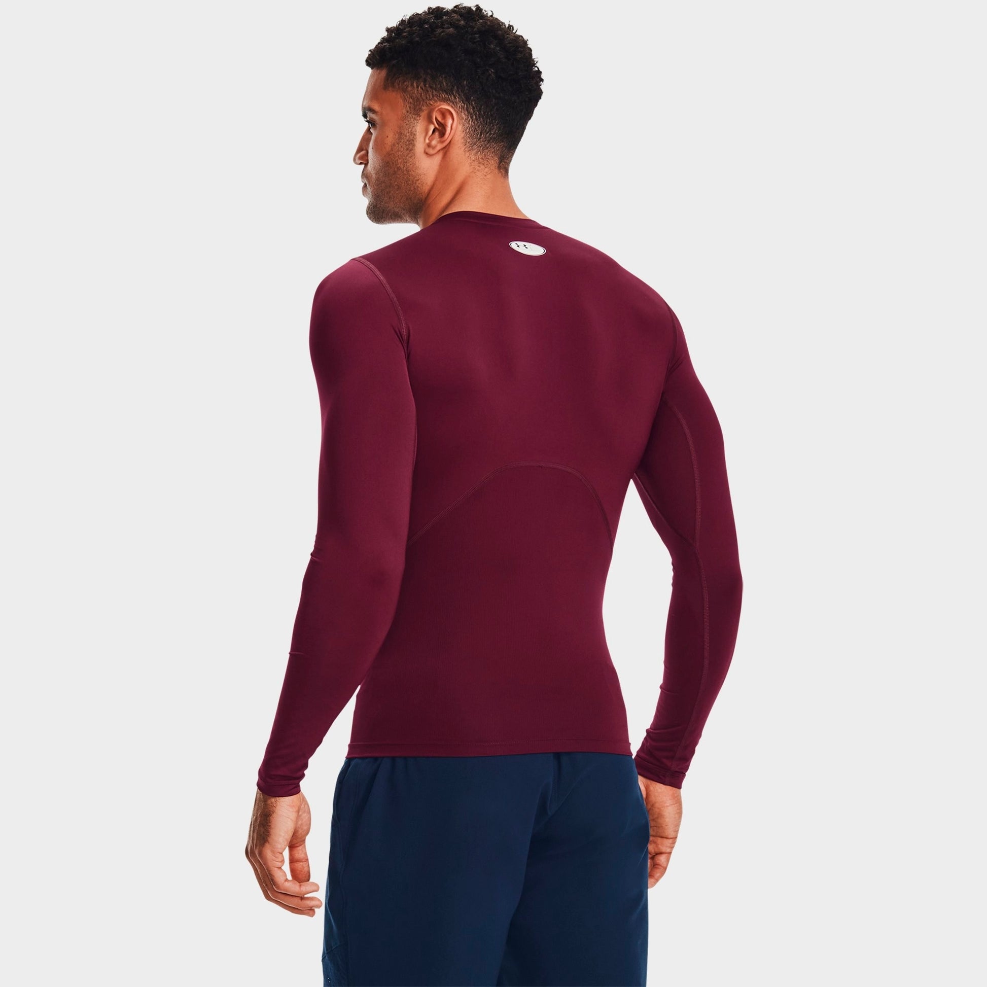 Men's Under Armour HeatGear® Long-Sleeve Training Top - Maroon/White