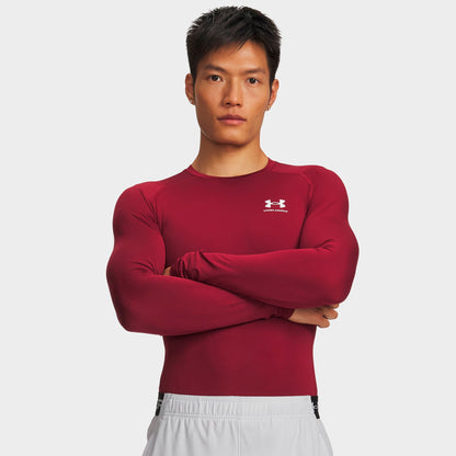 Men's Under Armour HeatGear® Long-Sleeve Training Top - Cardinal/White