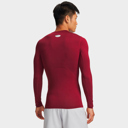 Men's Under Armour HeatGear® Long-Sleeve Training Top - Cardinal/White