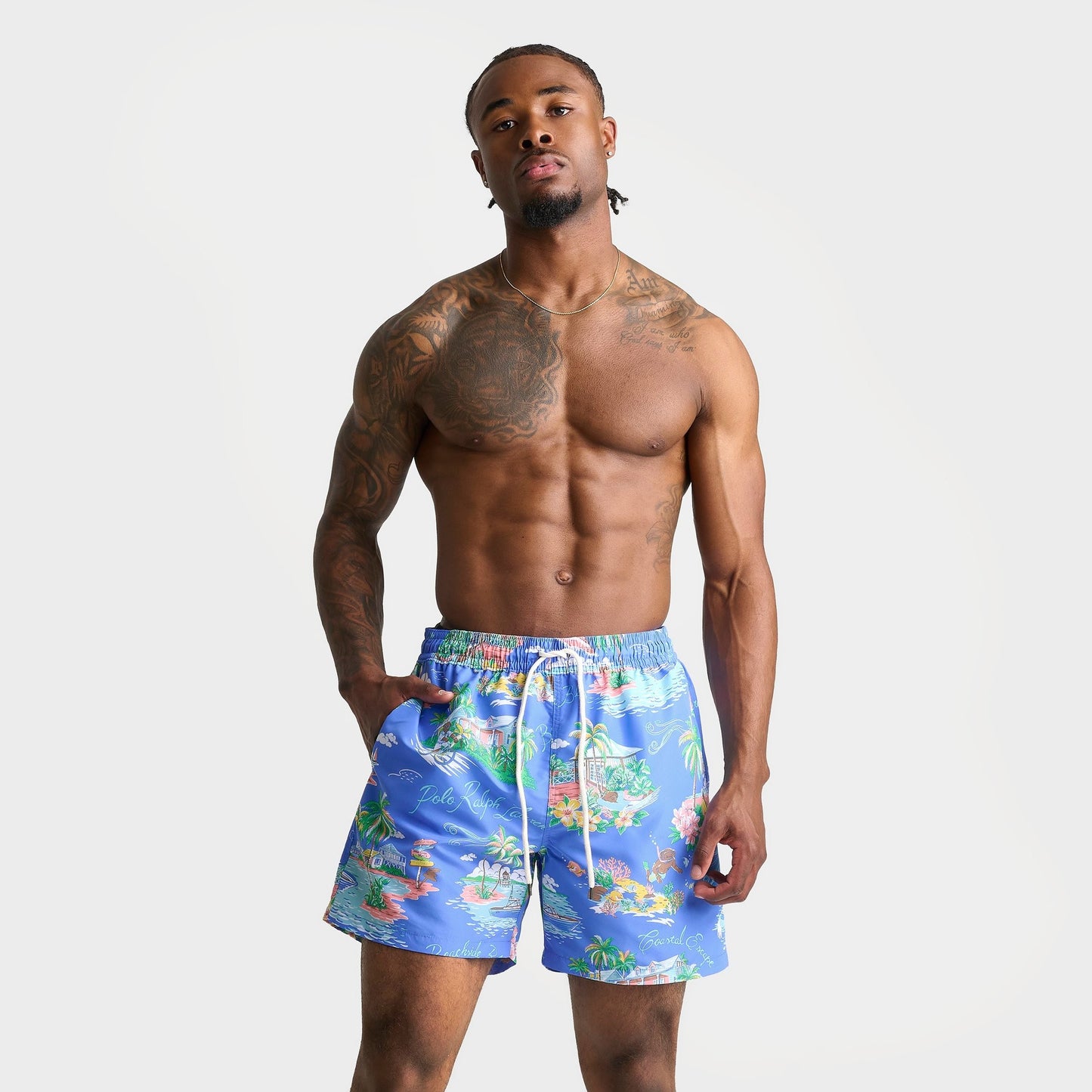 Men's Polo Ralph Lauren Polo Bear Traveler Swim Shorts - Bahamas Bear Blue