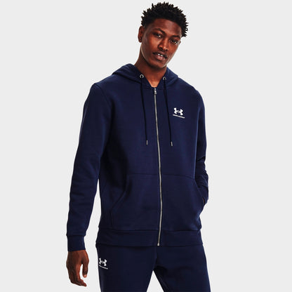 Men's Under Armour Icon Fleece Full-Zip Hoodie - Midnight Navy/White